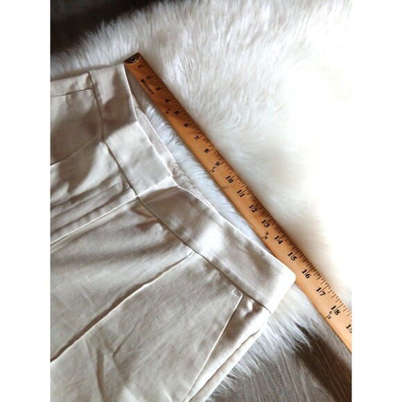 NWT Loft Women's Size 12 Linen Blend Wide Leg Trousers Oatmeal - Picture 6 of 10